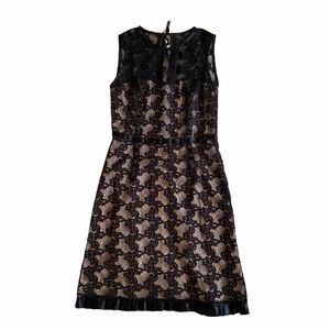 Marc By Marc Jacobs Black and Gold Lace Midi Dress